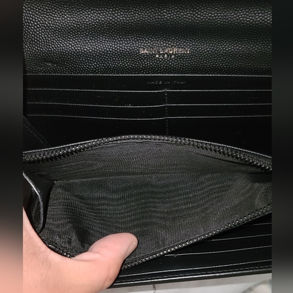 Authentic YSL black leather long wallet - Picture 9 of 15